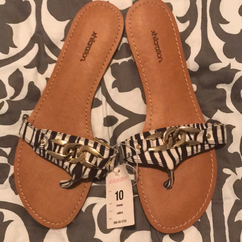 Xhiliiration Zebra Print Flexible Outsoles Sz.10